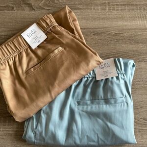 Croft & Barrow Relaxed Fit Pants - Tan and Blue Women’s Pants Large
